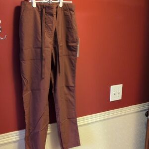 Nicole Miller Women's Rust Drawstring Cargo Pants